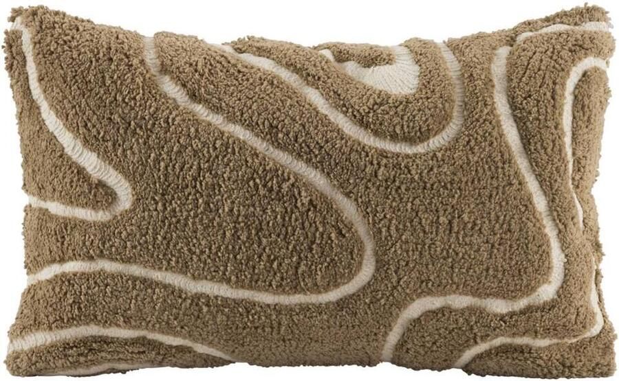 Leen Bakker Sierkussen Guust bruin wit 30x50 cm