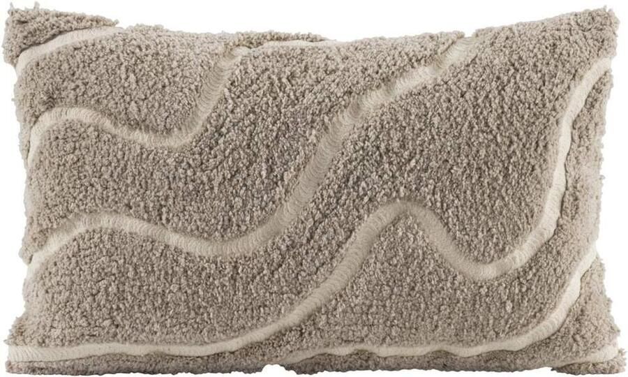 Leen Bakker Sierkussen Guust grijs wit 30x50 cm