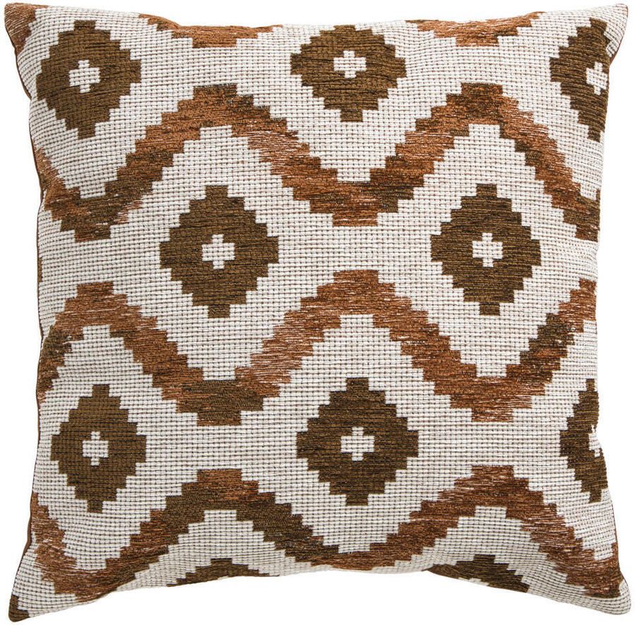 Leen Bakker Sierkussen Moritz écru bruin 45x45 cm