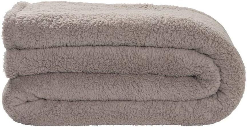 Leen Bakker Sprei Teddy taupe 240x220 cm - Foto 1