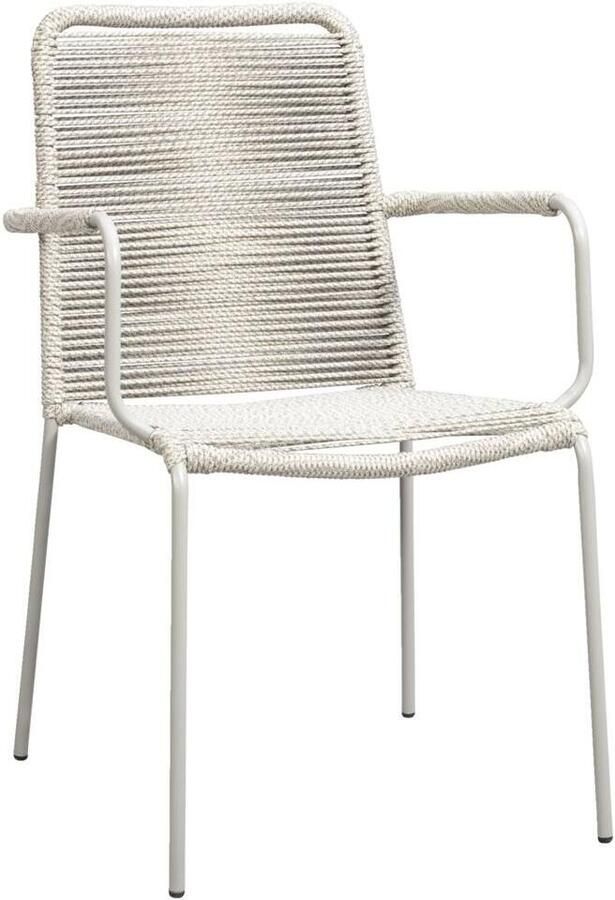 Leen Bakker Stapelstoel Isola metaal rope zand 85x53x64 cm