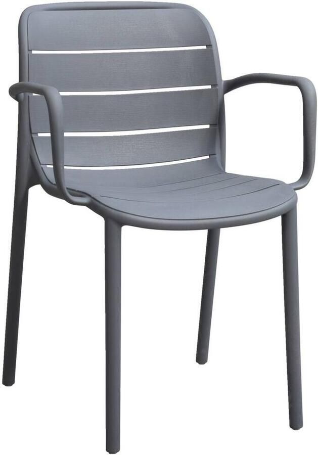 Leen Bakker Stapelstoel Nice kunststof antraciet