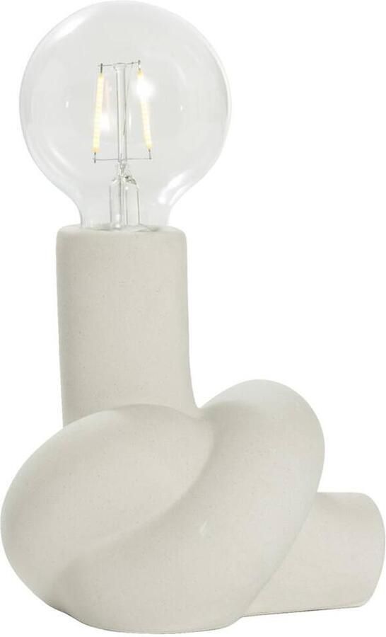 Leen Bakker Tafellamp Knoop off-white keramiek 23x15x14 cm