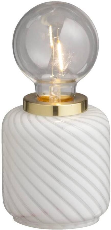 Leen Bakker Tafellamp Malaga LED wit 20xØ10 cm