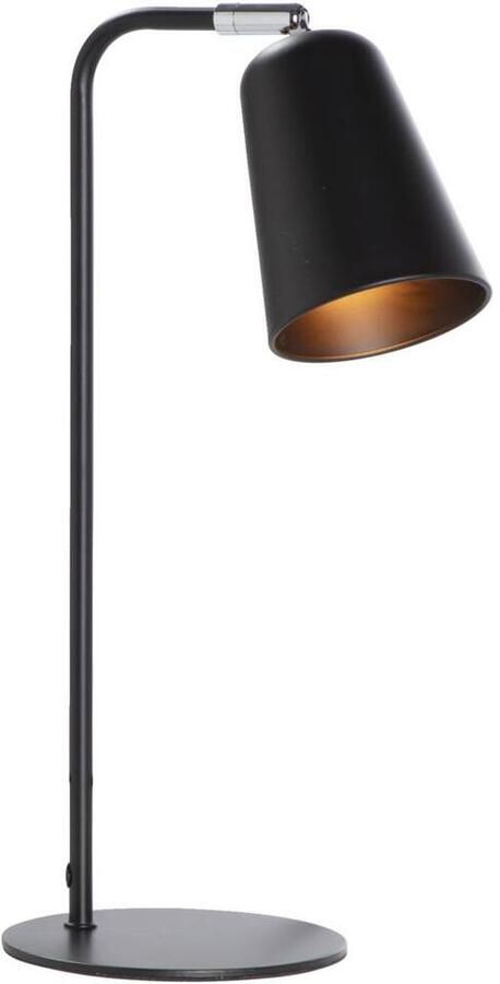 Leen Bakker Tafellamp Mels zwart metaal 47 5xØ16 cm