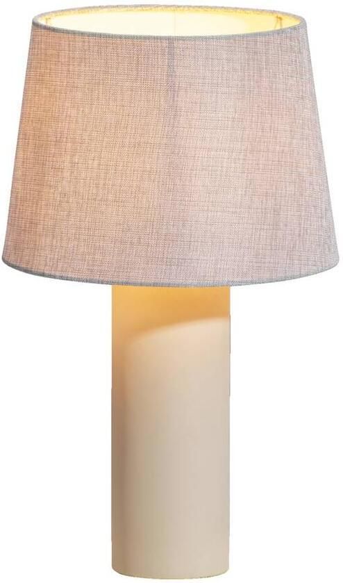 Leen Bakker Tafellamp Murcia E27 grijs beton 51xØ31 cm