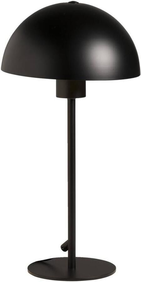 Leen Bakker Tafellamp Yuki mat zwart metaal E27 39xØ20 cm