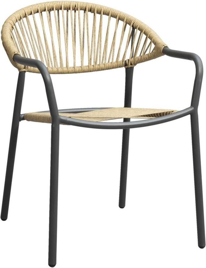 Leen Bakker Terrasstoel Palamos naturel antraciet