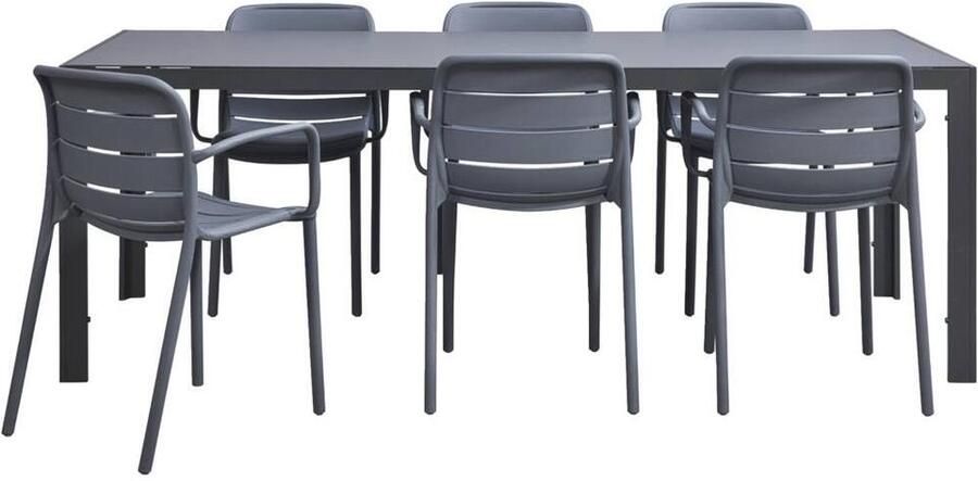 Leen Bakker Tuinset Savoie Nice antraciet 7-delig 215 cm