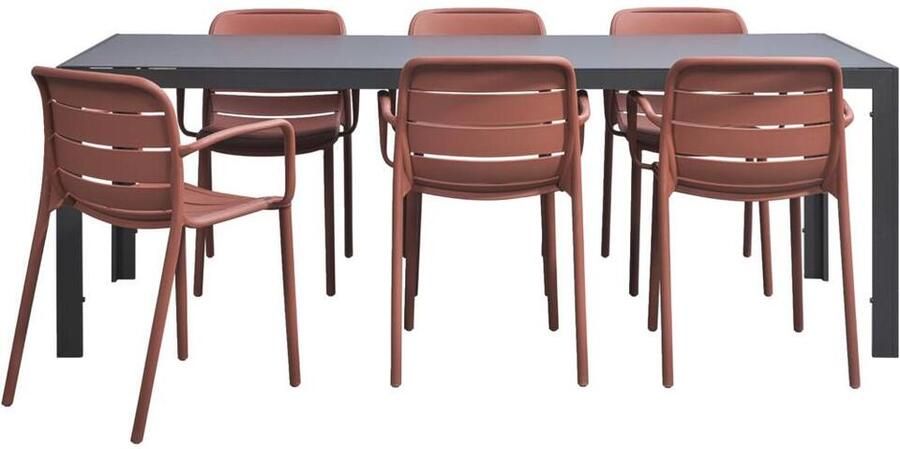 Leen Bakker Tuinset Savoie Nice terracotta 7-delig 215 cm