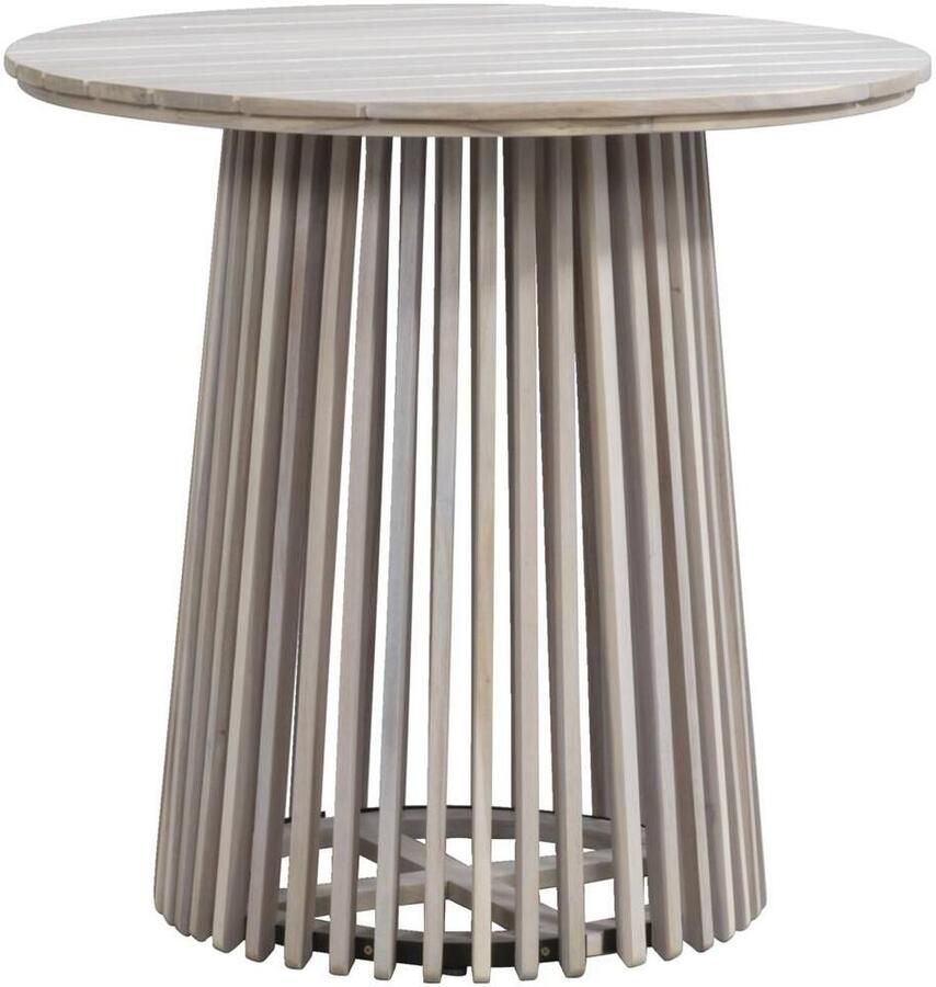 Leen Bakker Tuintafel Saône acacia greywash 76xØ80 cm