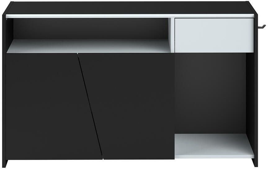 Parisot Tv-meubel LevelUp 113cm met twee deuren & 1 lade zwart wit - Foto 2