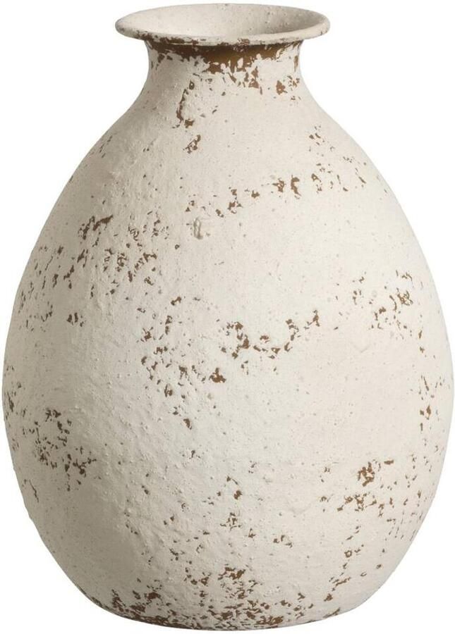 Leen Bakker Vaas Antica off-white metaal 37xØ25 cm