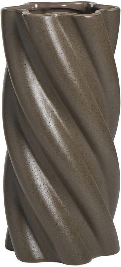Leen Bakker Vaas Twist bruin 29 8xØ14 2 cm