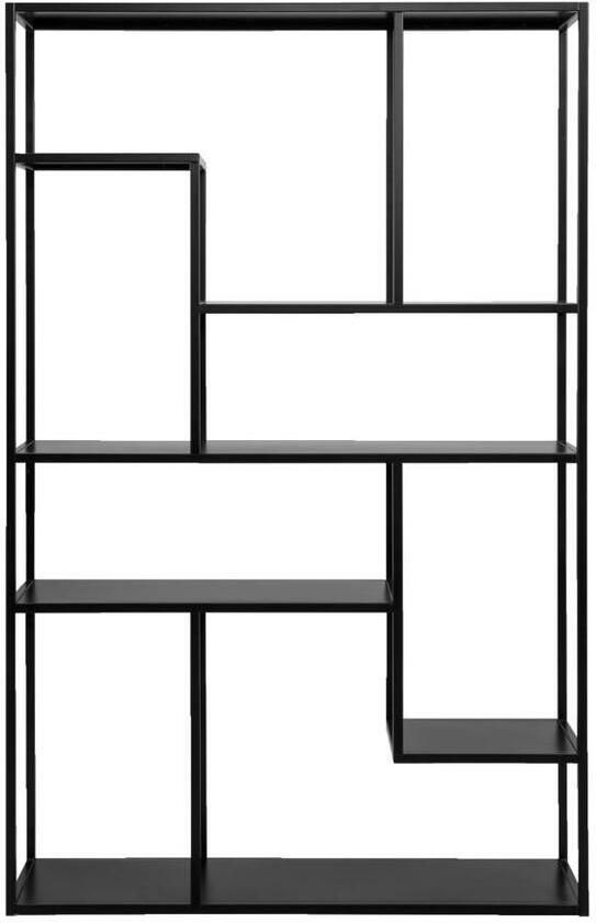 Leen Bakker Vakkenkast Stan zwart metaal 188x120x35 cm