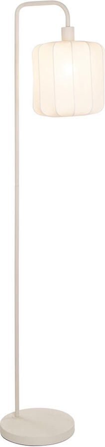 Leen Bakker Vloerlamp Fenne beige metaal stof E27 160x37x25 cm