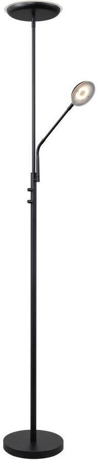 Leen Bakker Vloerlamp Luca LED zwart metaal glas 182xØ36 cm