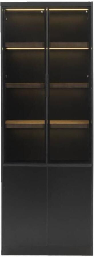 Leen Bakker Wandkast Virgil zwart 220x80x40 cm