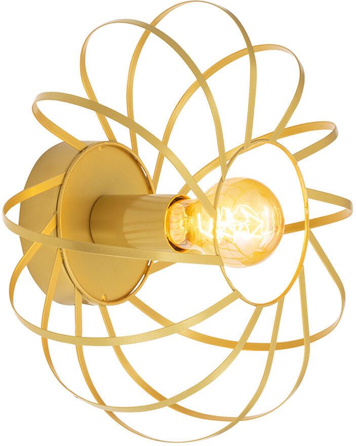 Leen Bakker Wandlamp Pamplona E27 goudkleur 15xØ30 cm