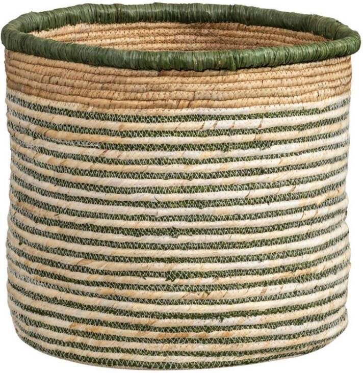 Leen Bakker Mand Laureen groen naturel maïs 31xØ33 cm