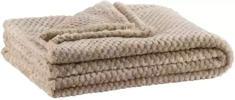 Leen Bakker Plaid Ilona taupe bruin 130x170 cm