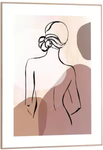 Reinders! Wanddecoratie Ingelijste afbeelding vrouw potloodtekening abstract rug (1 stuk)