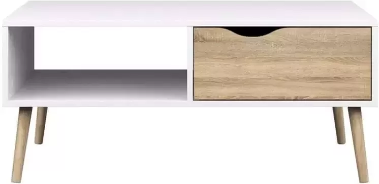 Leen Bakker Salontafel Delta wit eikenkleur 43 3x98 6x60 1 cm - Foto 2