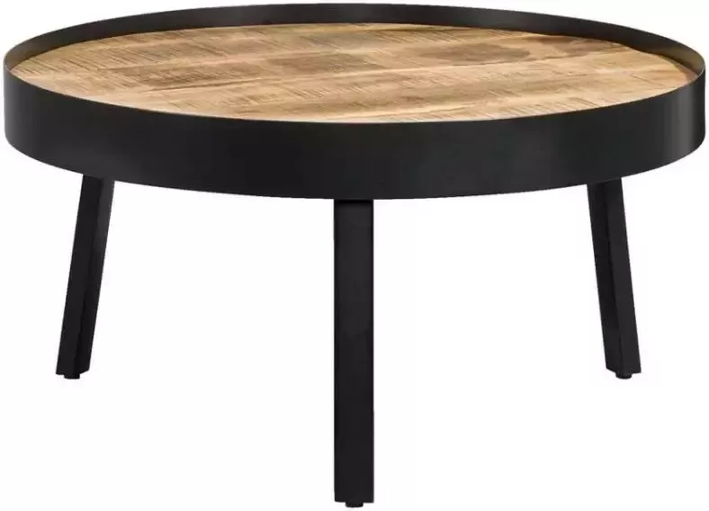 Leen Bakker Salontafel Jacco naturel zwart 38xØ74 cm