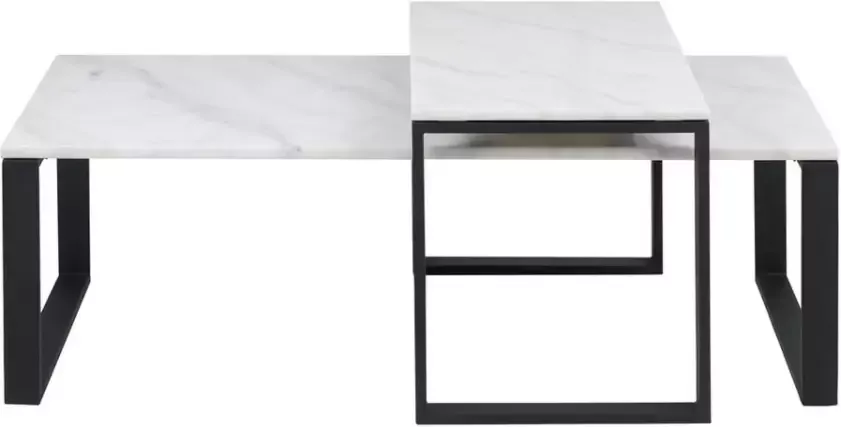 Leen Bakker Salontafel Turi (2 stuks) marmer zwart 37 5x115x55 en 45x69x40 cm - Foto 2