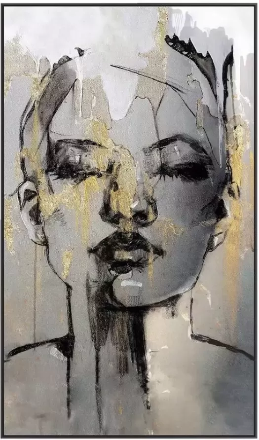 Leen Bakker Schilderij vrouw met goud 118x70 cm