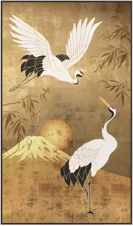 Leen Bakker Schilderije Kraanvogel multikleur 118x70 cm