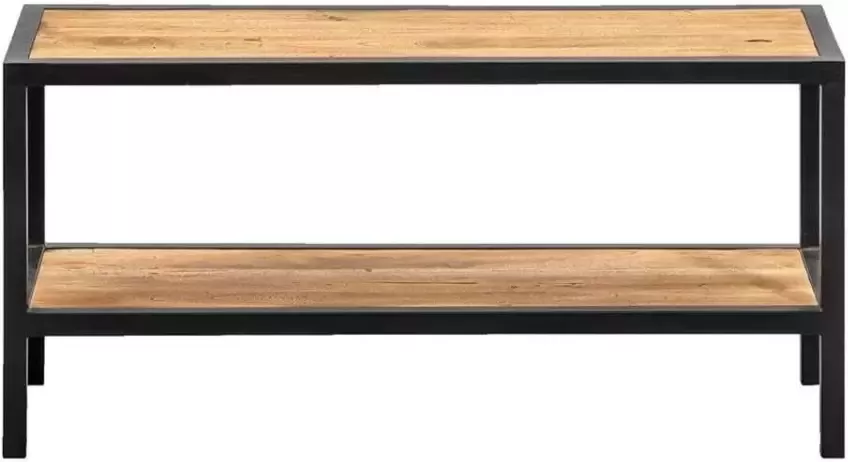 Leen Bakker Schoenenrek Gijs naturel zwart hout 33x70x25 cm