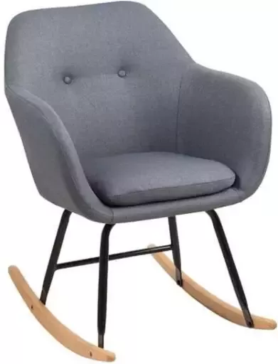 Meubelen-Online Fauteuil Fancy schommelstoel stof donker grijs