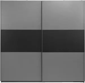 Leen Bakker Schuifdeurkast Napoli antraciet zwart softclose 210x215x60 cm