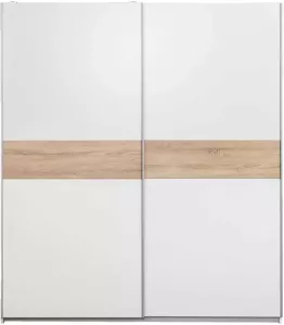 Leen Bakker Schuifdeurkast Reims wit eiken 195x170x60 cm
