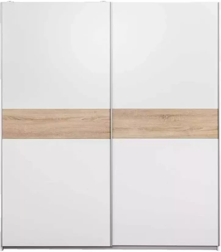 Leen Bakker Schuifdeurkast Reims wit eiken 210x215x63 cm