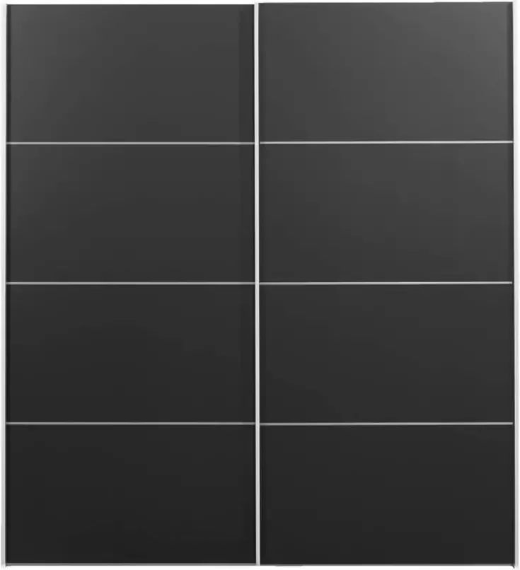 Leen Bakker Schuifdeurkast Verona wit zwart 200x182x64 cm