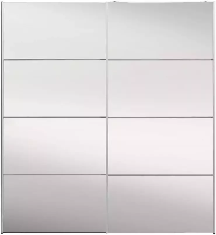Leen Bakker Schuifdeurkast Verona zwart spiegel 200x182x64 cm