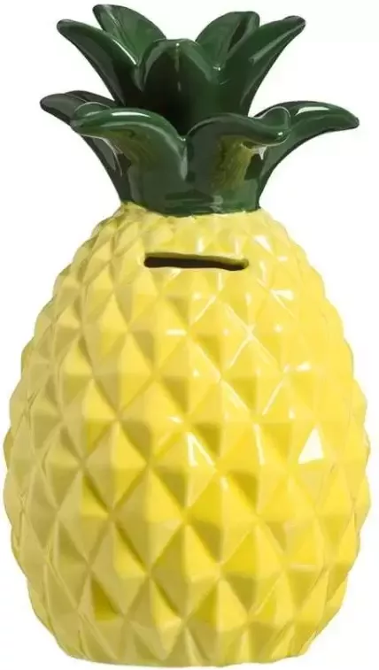Leen Bakker Spaarpot Ananas geel 22xØ12 5 cm