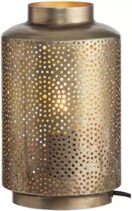 Leen Bakker Tafellamp Casablanca antiek goudkleur Ø16x26 5 cm
