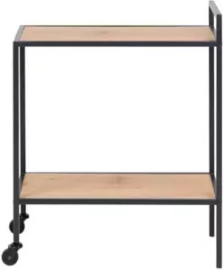 Meubelen-Online Honkytonk Keukentrolley metaal met hout wild eiken 30x60x75cm Industrieel