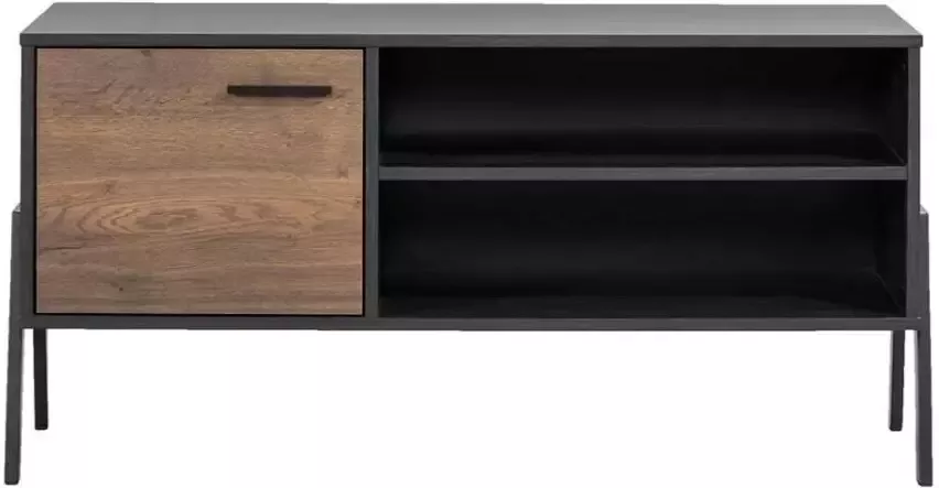 Leen Bakker TV-dressoir Tycho eikenkleur zwart 65x133x48 cm