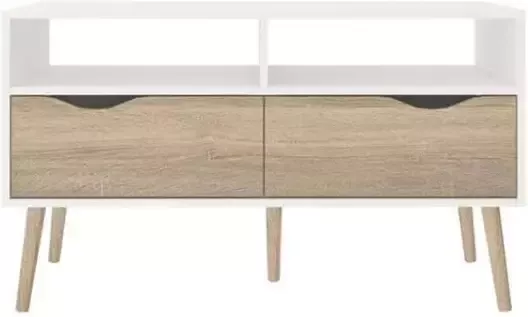 Leen Bakker TV-meubel Delta 4-vaks wit eikenkleur 98 6x39x57 6 cm - Foto 1