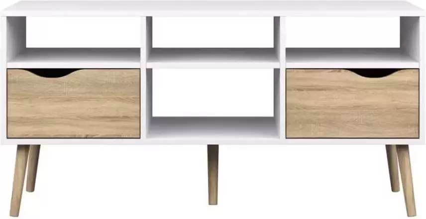 Leen Bakker TV-meubel Delta 6-vaks wit eikenkleur 57 4x117 1x39 cm - Foto 2