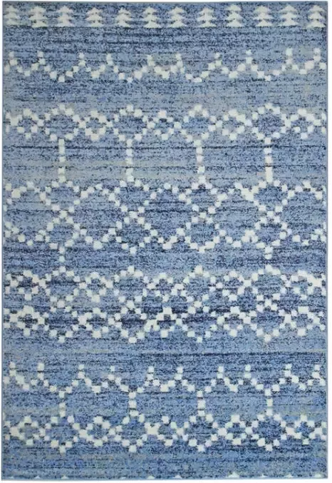 Leen Bakker Vloerkleed Florence mozaiek blauw 200x290 cm