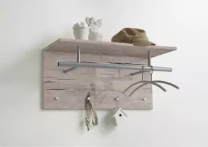 Leen Bakker Wandkapstok Spot zand eikenkleur 72x35x29 5 cm