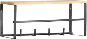 Leen Bakker Wandkapstok Teun zwart bruin 24x58 5x19 cm