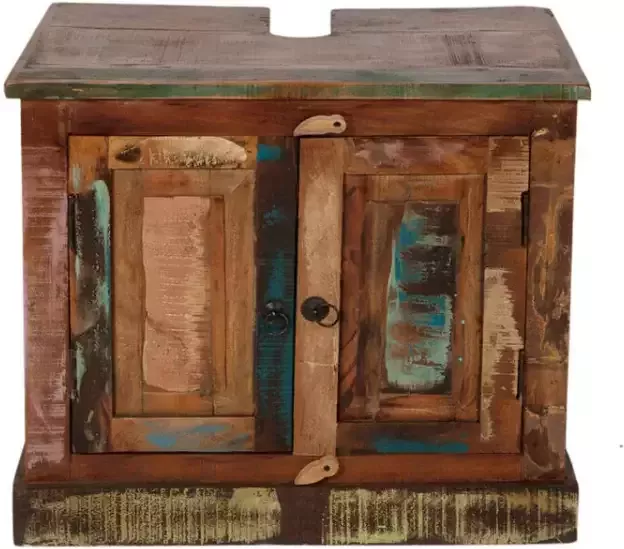 SIT Wastafelonderkast Riverboat van gerecycled gebruikt hout shabby chic vintage - Foto 3