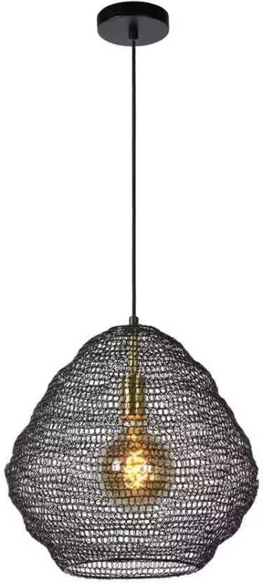 Lucide hanglamp Saar zwart Ø38 cm Leen Bakker