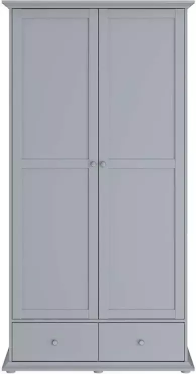 Parisot Kledingkast Margaux grijs 202x104x53 cm Leen Bakker